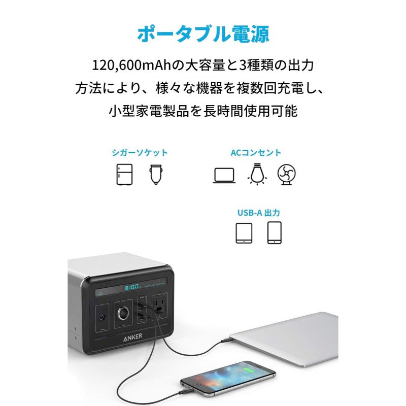 【レンタル7日間】Anker PowerHouse ポータブル電源 (434Wh/120,600mAh)